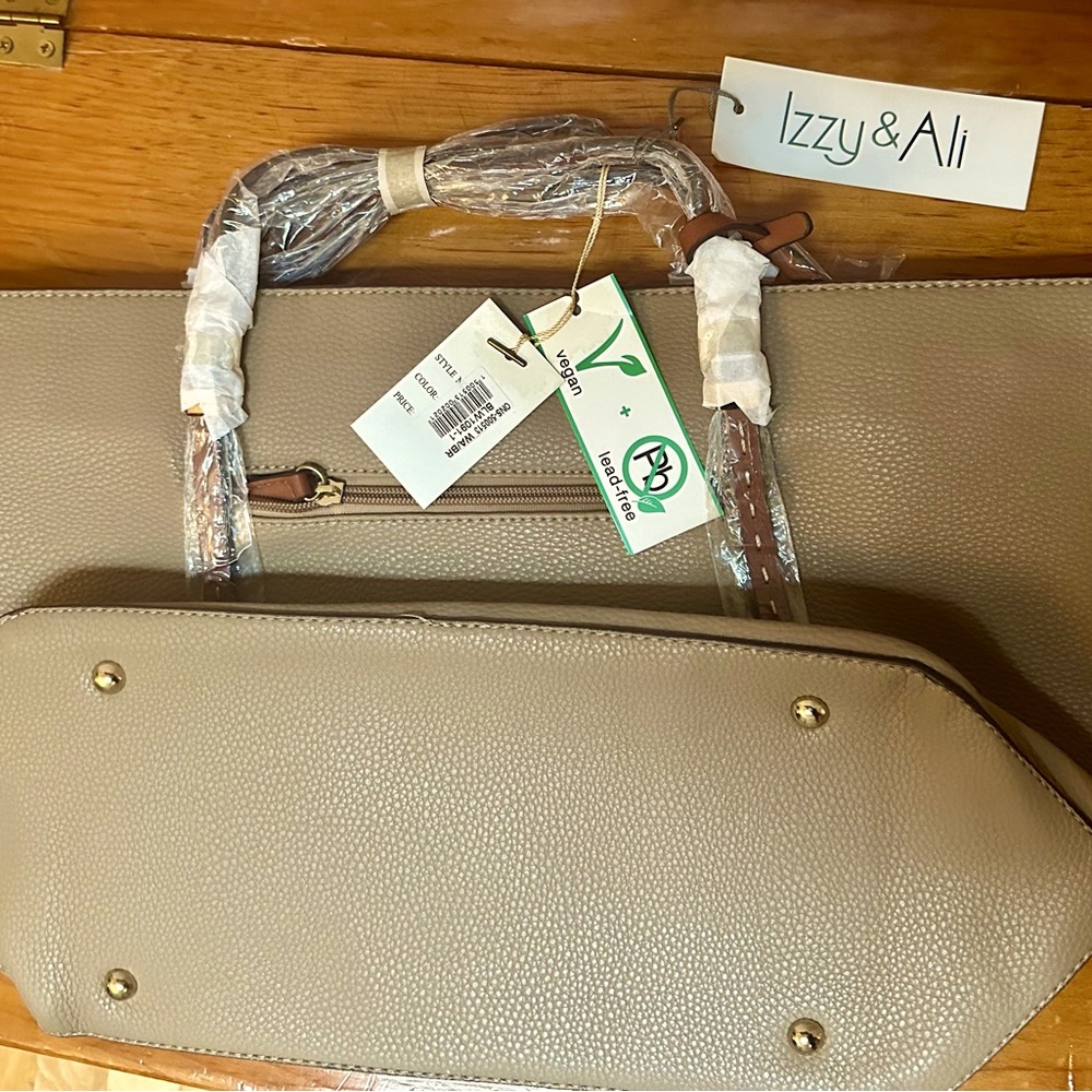 Brand new Izzy & Ali vegan leather tote bag. Brand new with tags.
